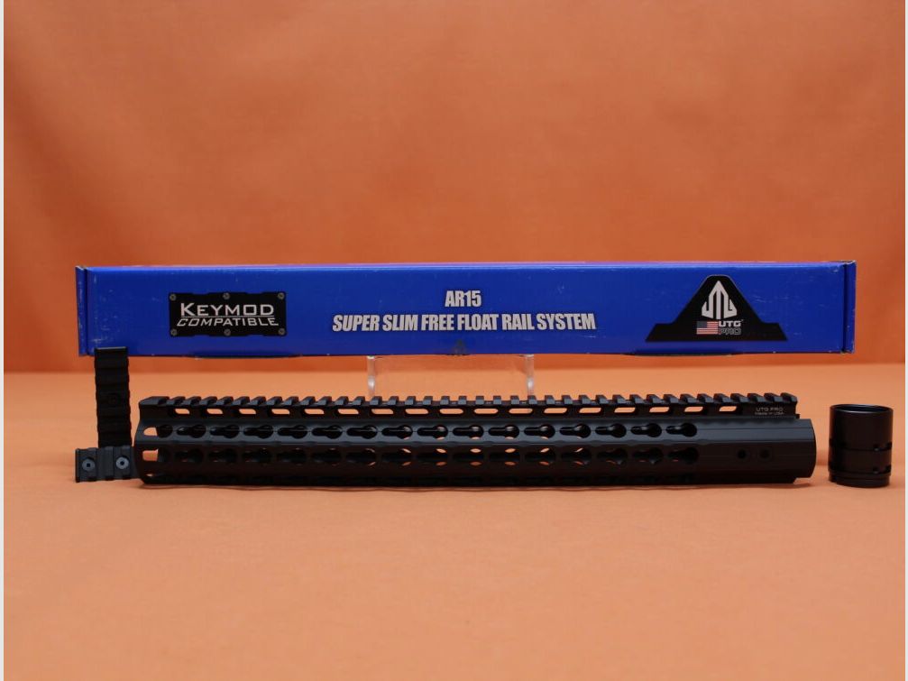 UTG - Leapers AR-15: Handguard/ KeyMod-System UTG (MTU019SSK) Free Float Super Slim 15" Rifle Length Handschutz