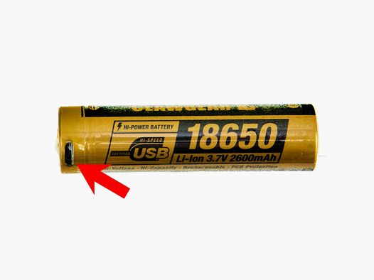 Clawgear Akku 18650 3.7V 2600mAh Micro-USB