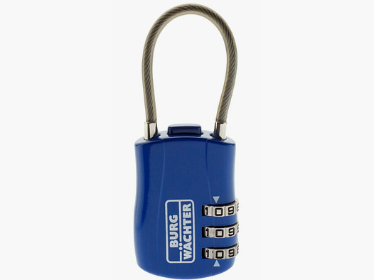 Burg Wächter Verstellbares Zahlenschloss Combi Lock 73 mit Bügeldraht blau