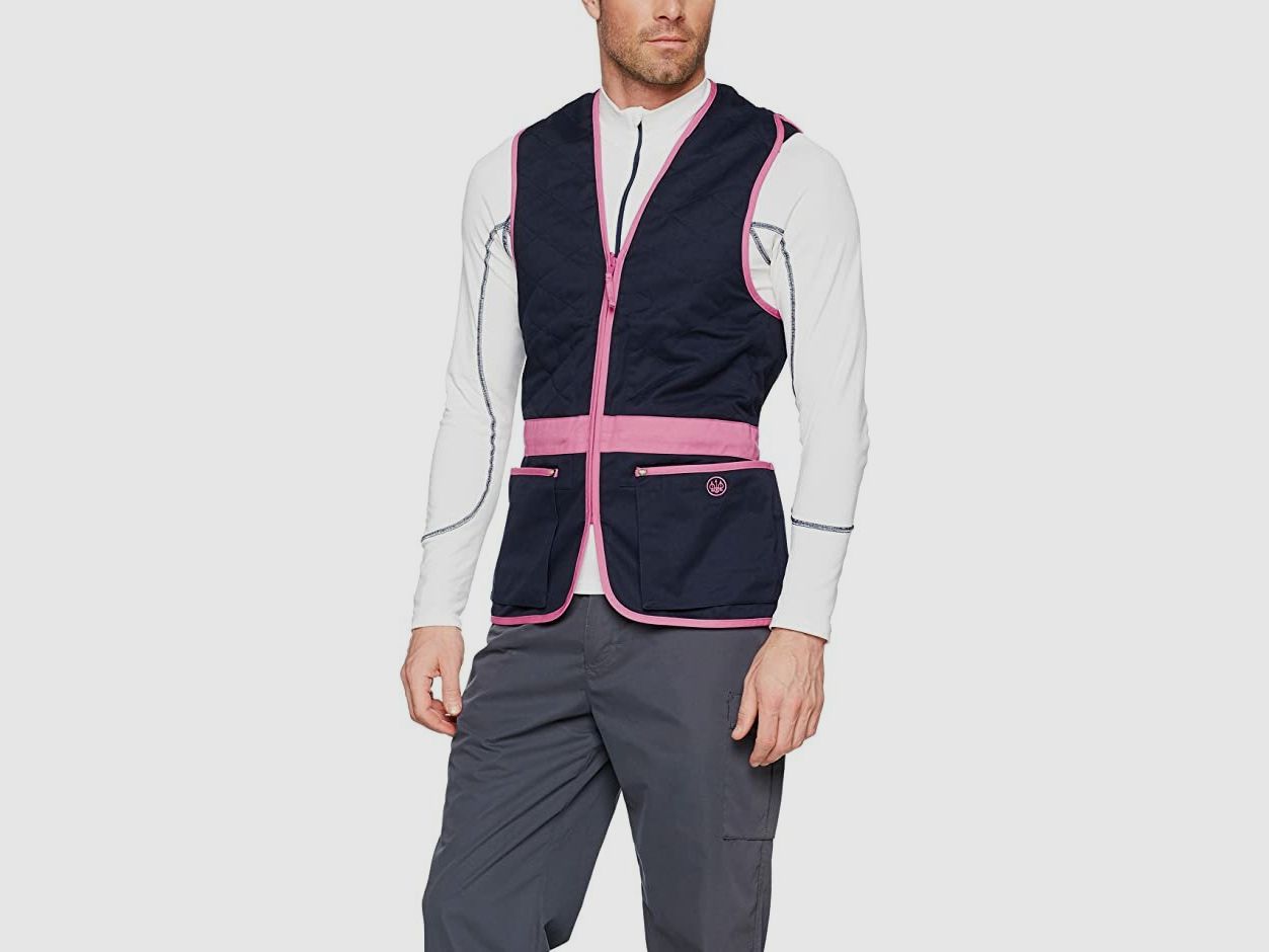 Gilet da tiro in cotone Beretta Schieweste blu rosa M