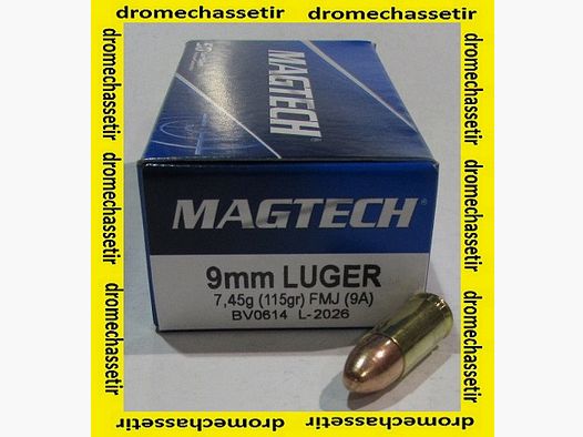 50 pudełek nabojów Magtech, 9×19 Luger, FMJ, 115 Grains
