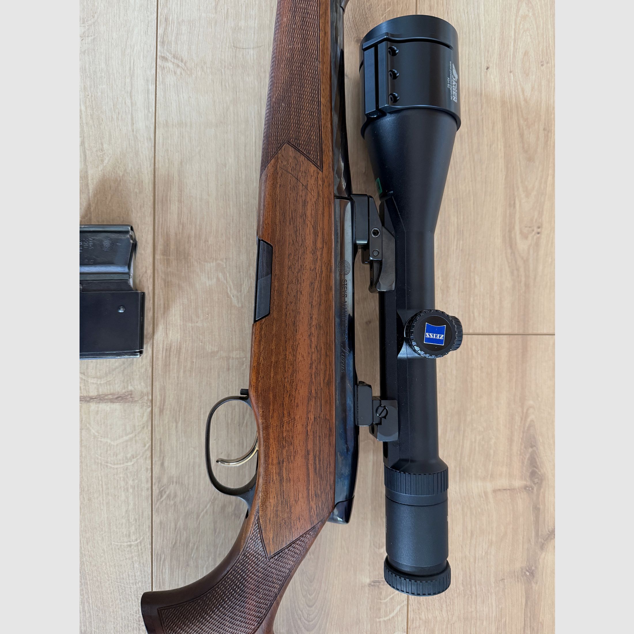 Steyr Mannlicher Luxus Cal. .30-06 Spr. Zeiss Diavari ZM 3-12x56 T* montaggio girevole ripetitore
