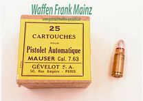 Gevelot, Frankreich Pistolenmunition/C96 7,63Mauser