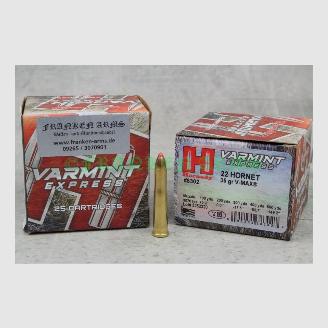 Hornady V-Max .22 Hornet 35gr. 2,3g 25 pezzi prezzi all'ingrosso