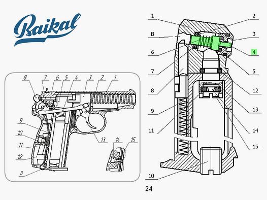 Ventil 1,8 Joule fĂĽr Magazin von CO2 Luftpistole Baikal MP 654 Makarov, Ersatzteil