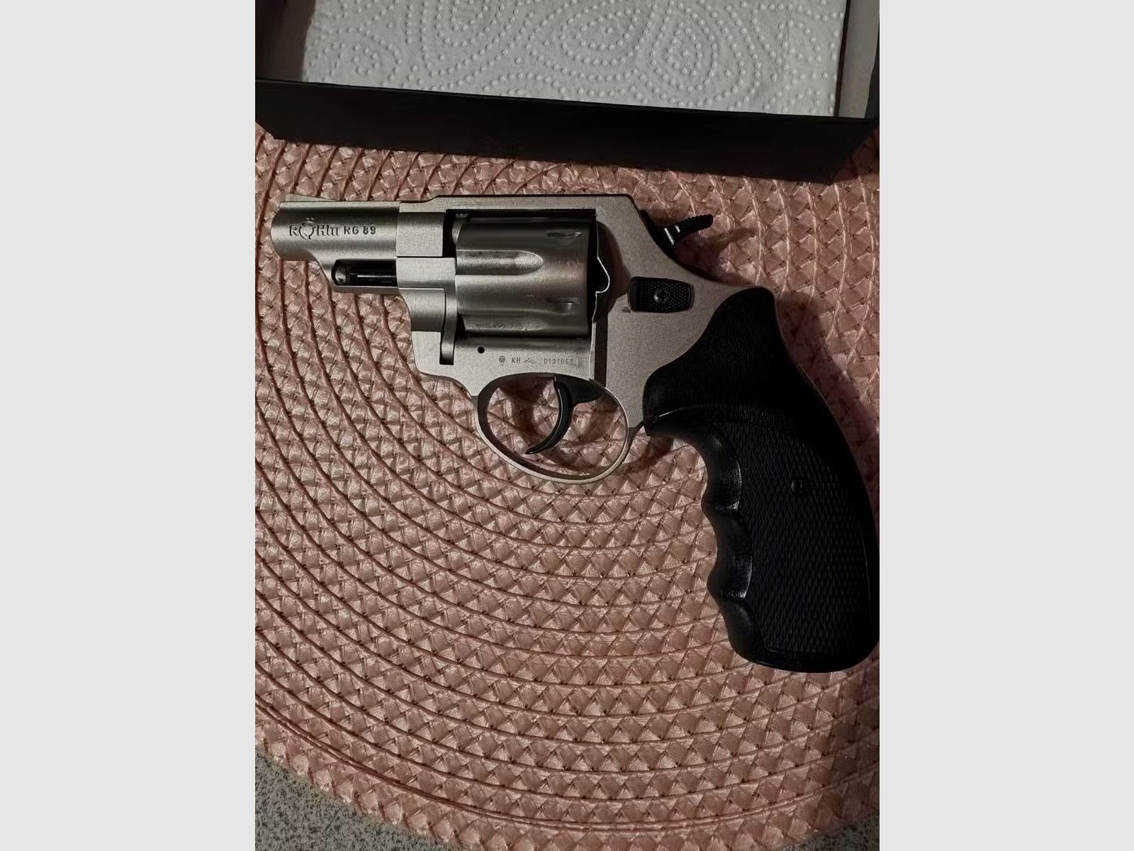 Röhm Gasrevolver (SRS) RG 89 Nickel Kal.9mm R Compatgriff