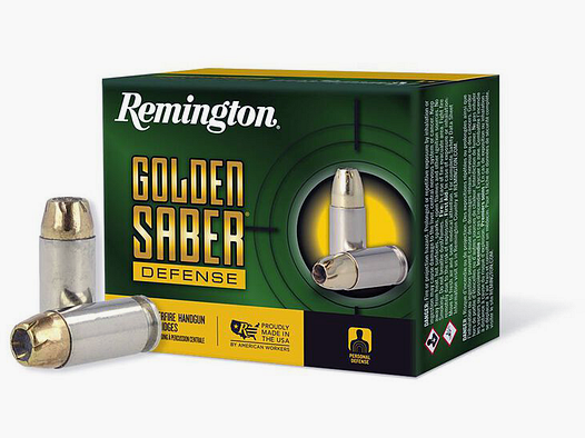 Remington Pistolenmunition .40 S&W 10,70g Brass Jacketed Hollow Point Golden Saber Defense