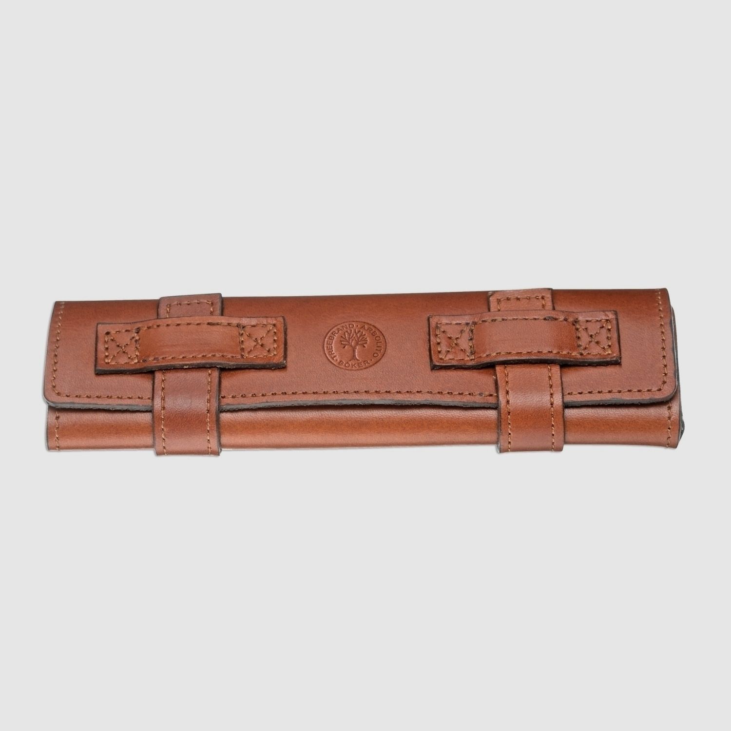 Braunes Leder Roll-Etui für Rasiermesser o. schlanke Taschenmesser