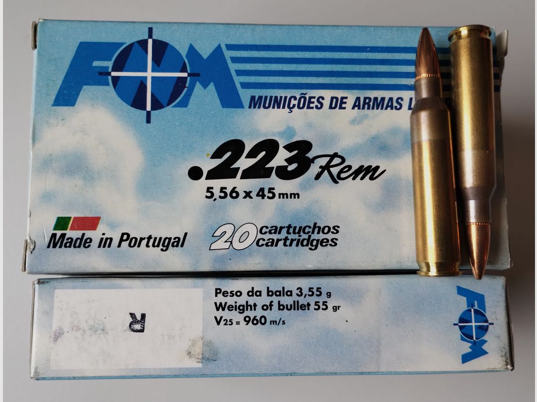 .223 Rem. 280 Patronen 55gr. FMJ FMN