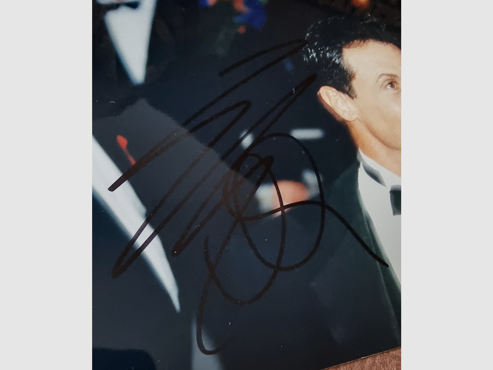Orig.Signatur von Silvester Stallone von 1997 auf Foto +Messer Signature Edition