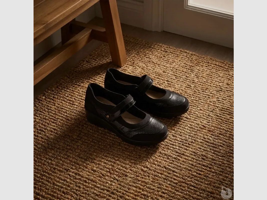 Schwarze Keilballerinas für Damen aus Synthetik - Eleganter und bequemer Stil, Bild 4 von 10