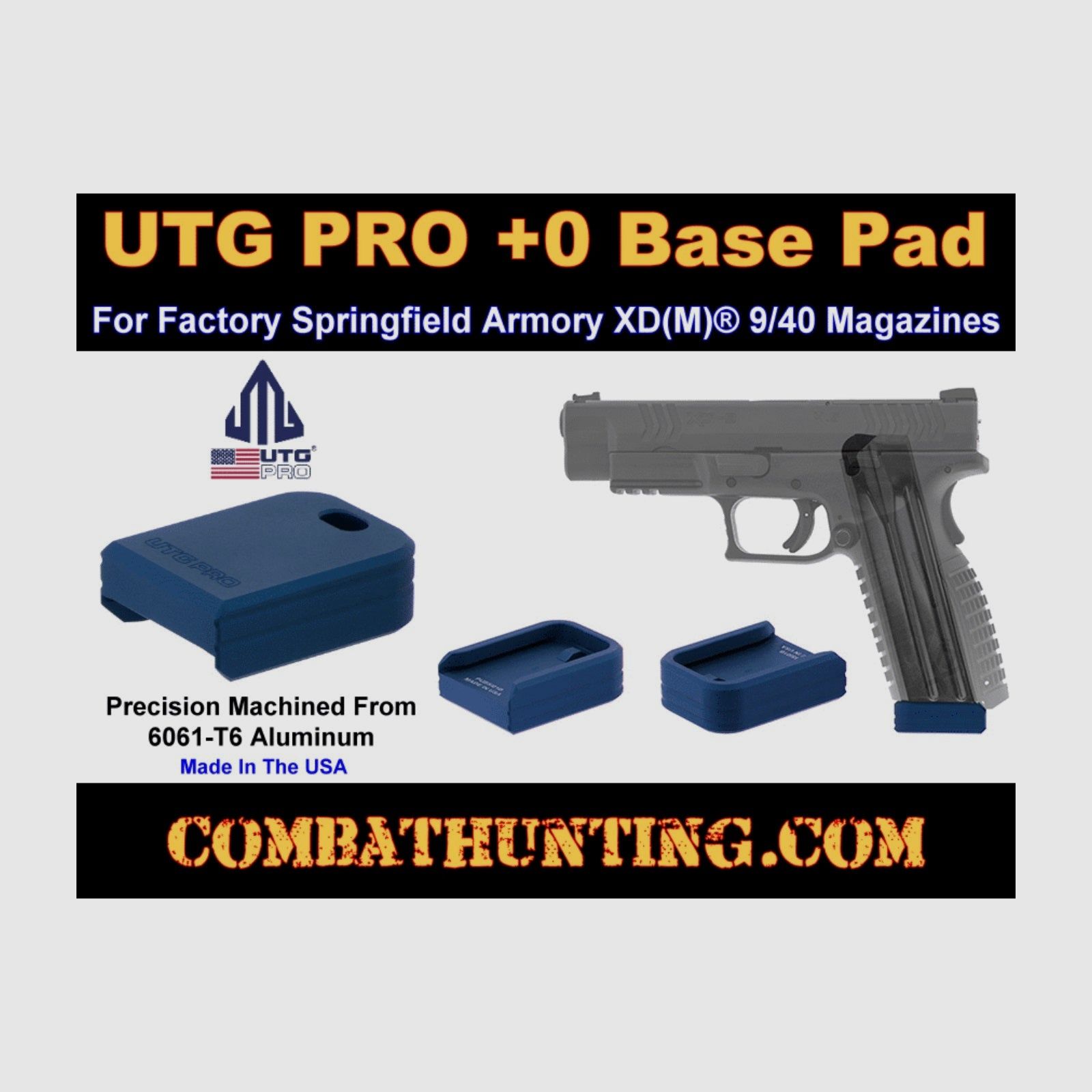 UTG PRO +0 Base Pad, SA XDm Aluminum