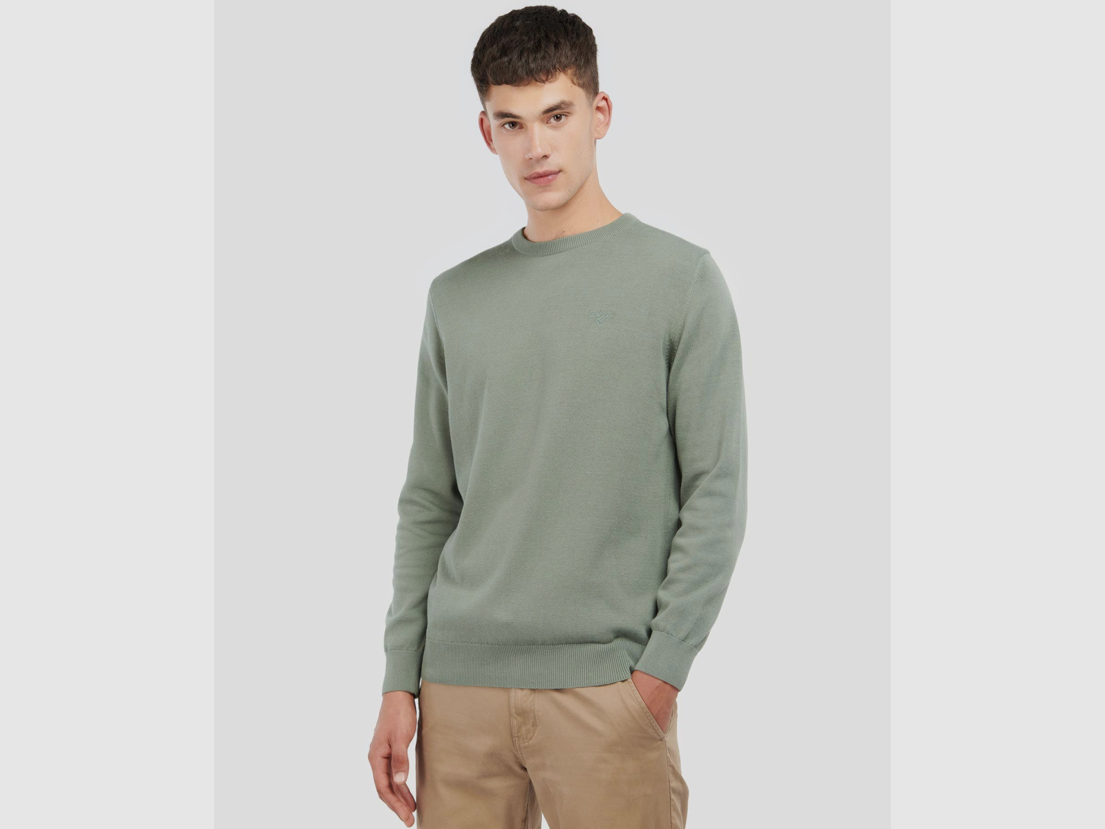 BARBOUR Pullover Pima Cotton Agave Green