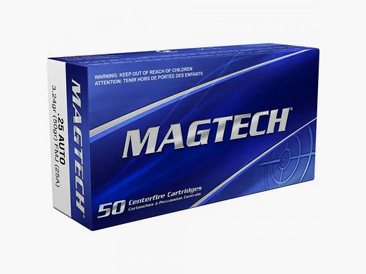 MAGTECH 6,35MM BROWNING / .25 AUTO - 50 GRS. / 3,24G - 50 SCHUSS