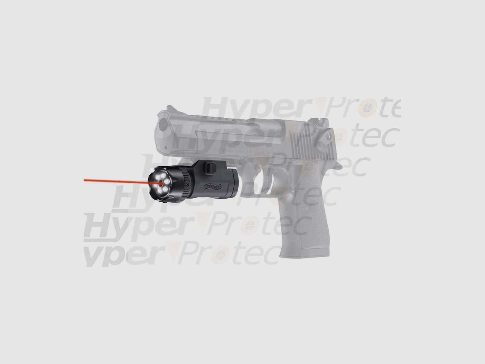 Walther Night Force - LED-Lampe + Rotpunktvisier auf Ziel, Bild 2 von 2