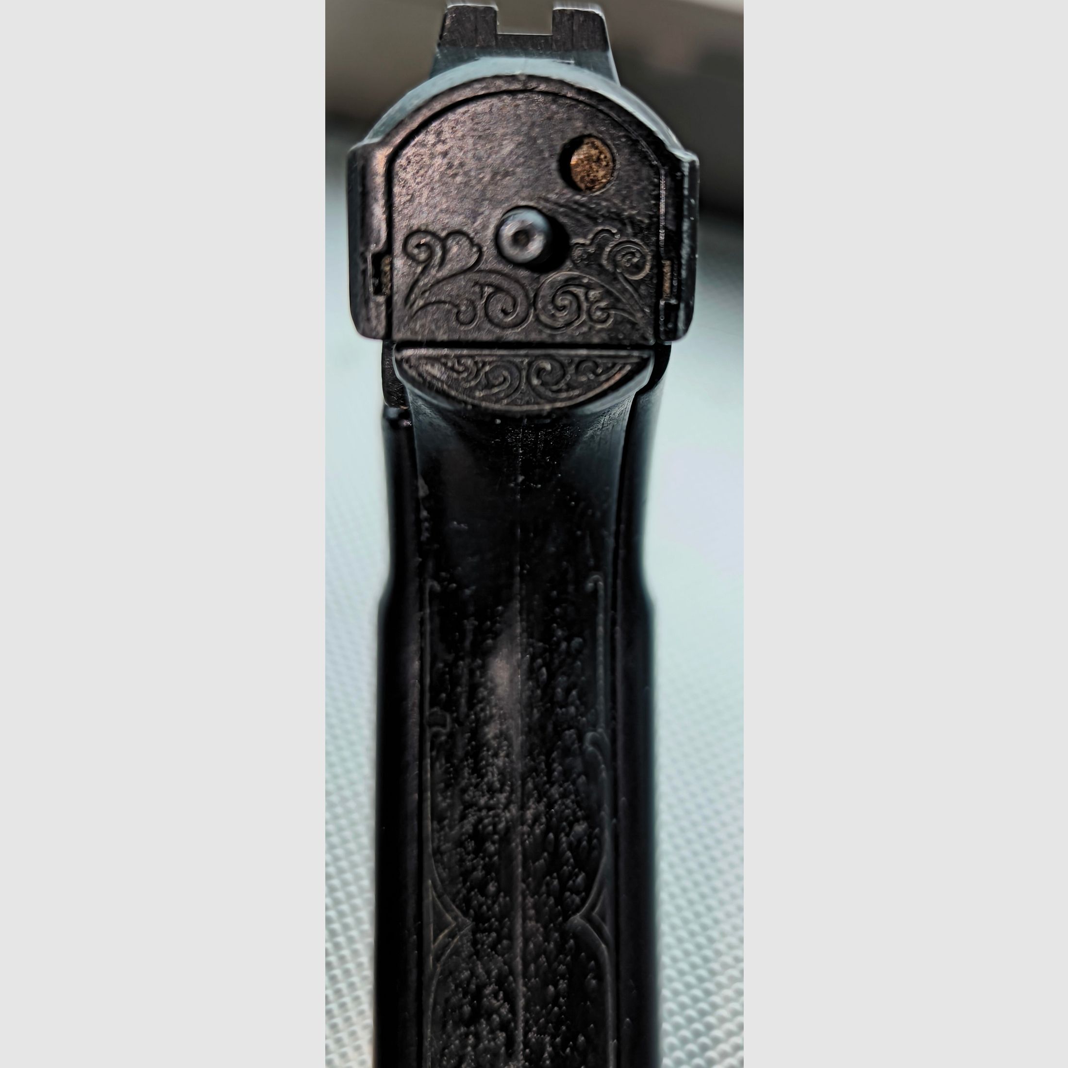 ⚠️ Atención coleccionistas Vitrine Stűck, Hackler & Koch Mod. SP9-con grabado - Visual y funcionalmente en estado impecable, como nuevo y apenas disparado y como pistola SRS de gas/tiro de salva calibre 9mmPAK ¡casi imposible de encontrar!