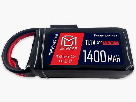 Airsoft LiPo Akku 11.1V 1400mAh, 30C einteilig - Mini Tamiya | BlueMax