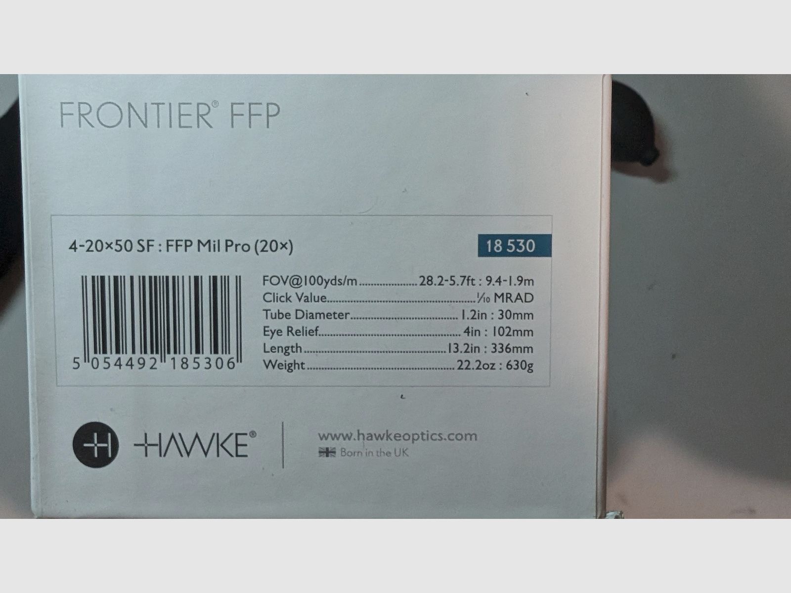 Hawke Zielfernrohr FRONTIER 30 FFP 4-20x50 1⁄10 MRAD - Zero-Stop + Ringmontage