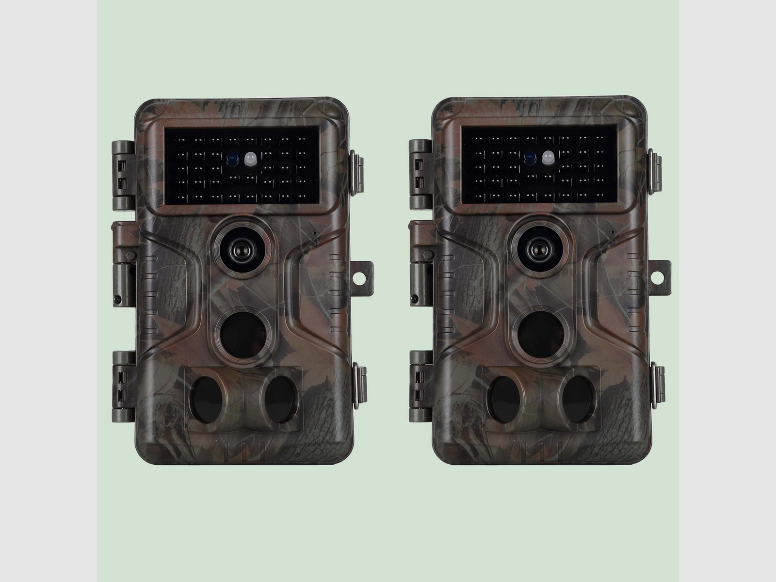 2tlg.Wildkameras 48MP 1296p Video mit Audio und Bewegungsmelder Nachtsicht max. Entfernung bis 100Füße, 0,1s Trigger Geschwindigkeit, Wasserdicht IP66 | A323