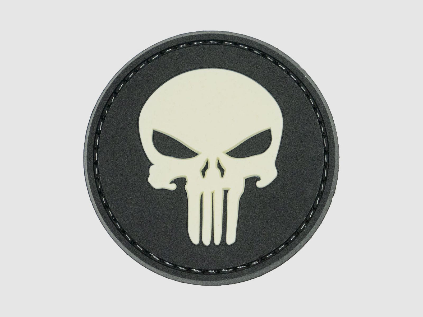 Morale Patch RONDE PUNISHER, witte gloed, afbeelding 1 van 2