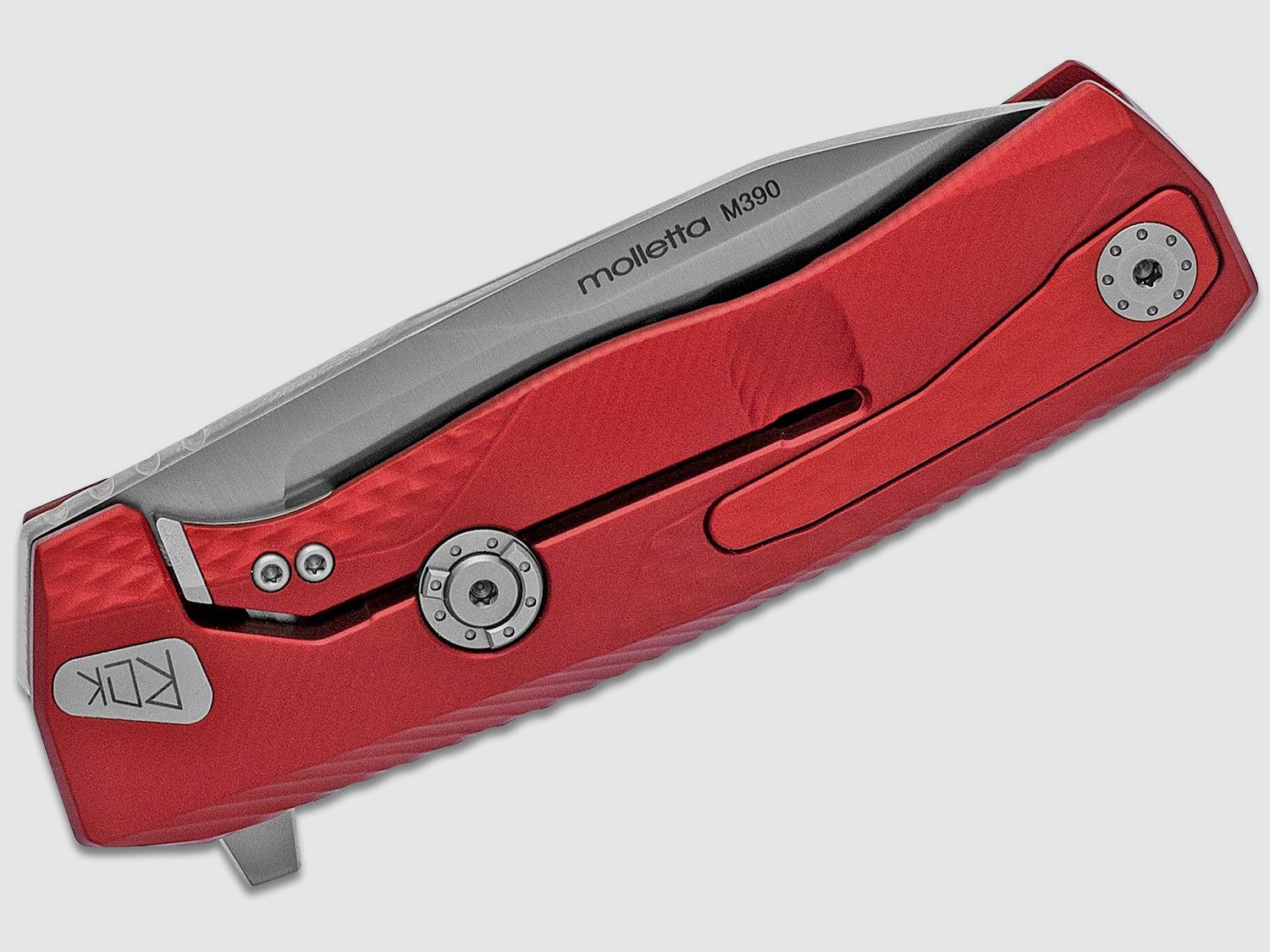ROK A RS, M390 Satin-Klinge, roter Aluminiumgriff | 97317
