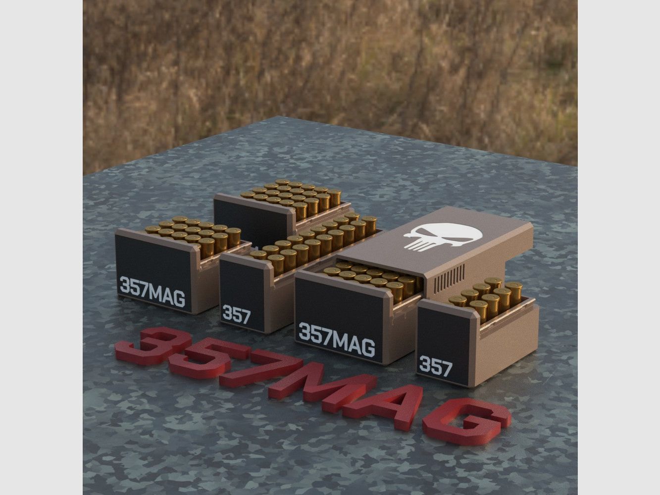 Filamelt Munitionsbox / Ammo Box .357 Magnum – Patronenbox für 50 Schuss, Made in Germany