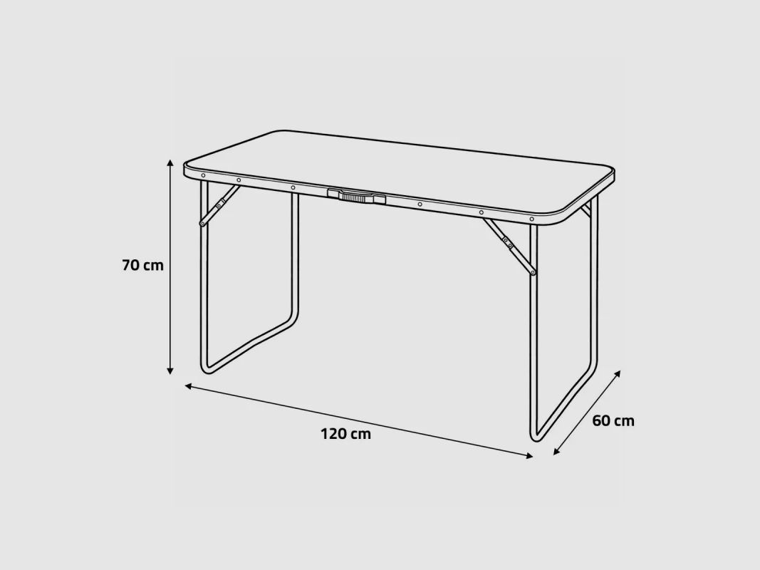 Table pliante rectangulaire de camping 120 x 60 x 70 cm, image 8 sur 9