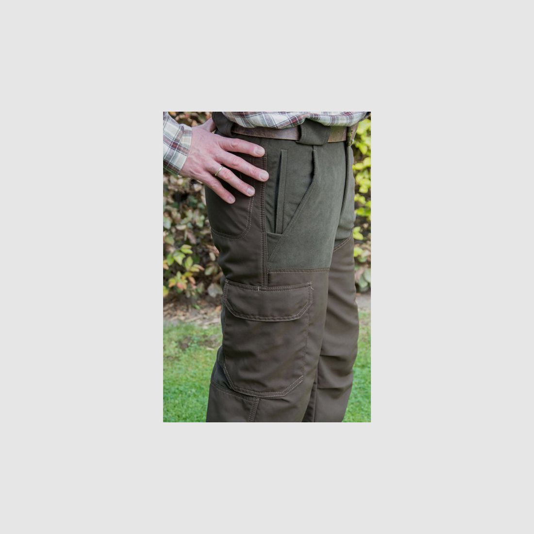 Rascher Funktions-Jagdhose Micro Velours Cordura 48 Grün