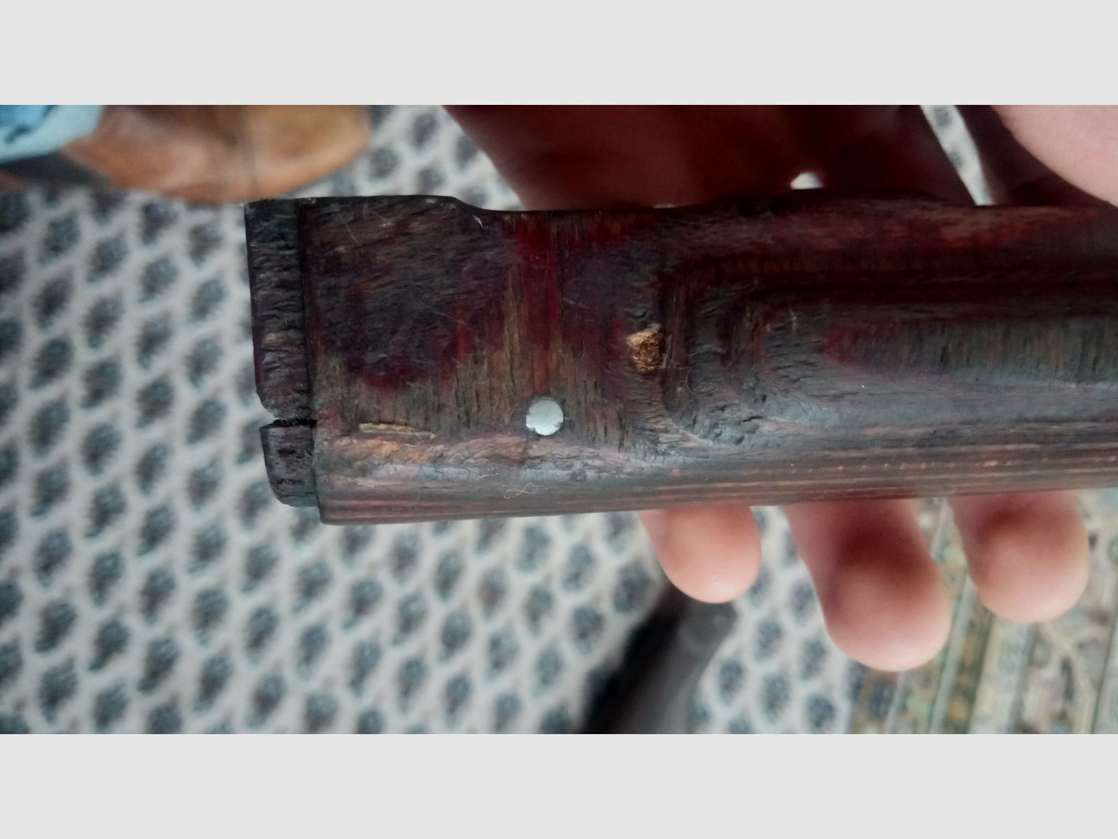 AK stock set wood laminate dark brown presumably Russian // stock and handguard // AKM & AK74 / can also be fitted into Cybergun GSG Co2 AK47