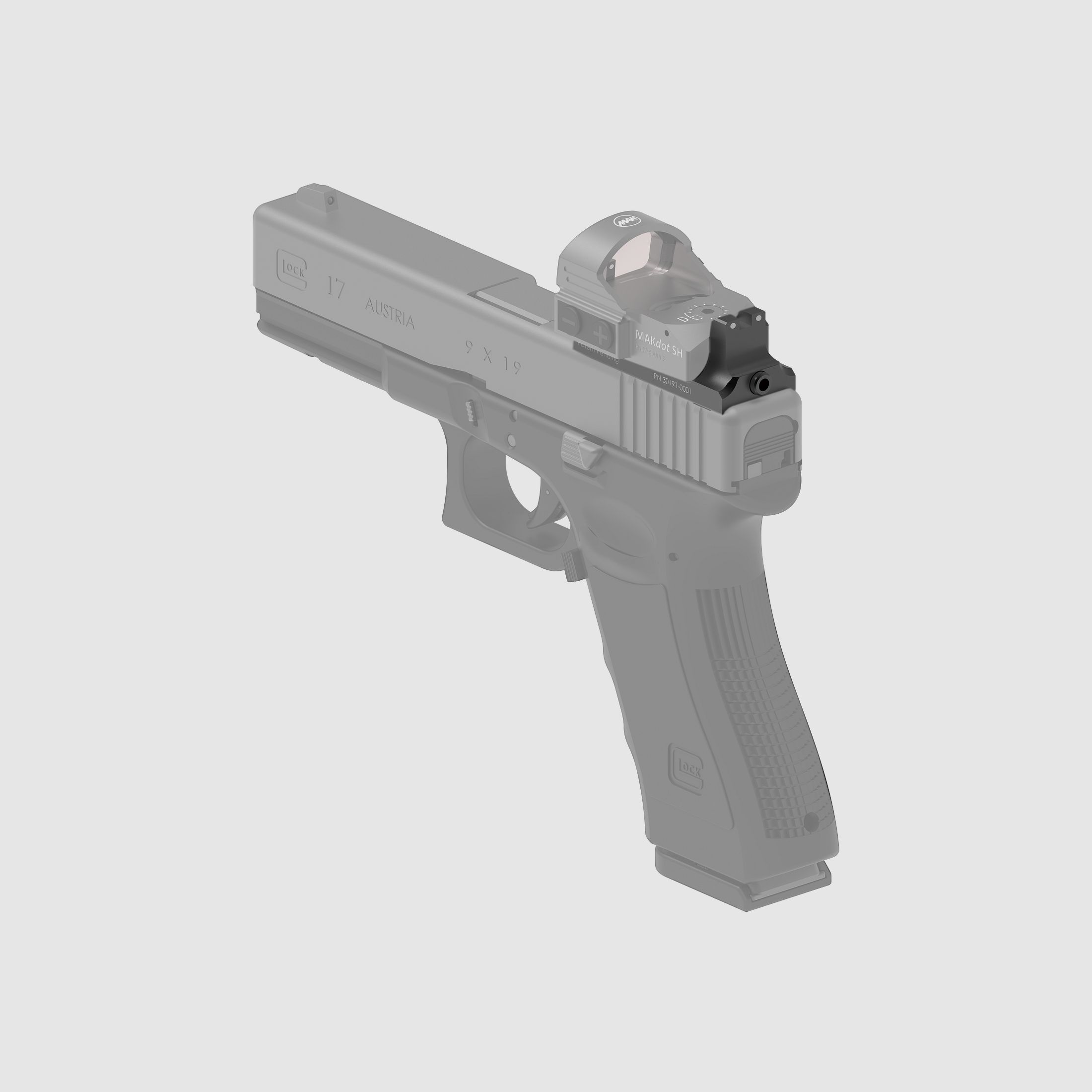 MAKnetic CS Montaggio Red Dot per Pistole Glock | 17/19 Gen 3/4/5 | MAKdot SH