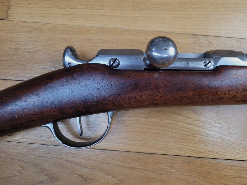 Superbe Fusil Chassepot mdle 1866 – 2ième Type – Fabrication février 1872 – Châtellerault – Mono-matricule intégral sauf baguette – Macaron lisible – Magnifique canon – État premium – TBE++, image 5 sur 33