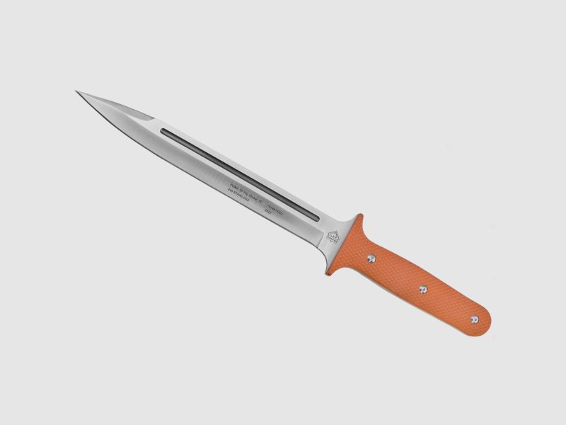 PUMA XP pig sticker 15, Abfangmesser, Orange G10 mit Fischhaut, Kydex Scheide