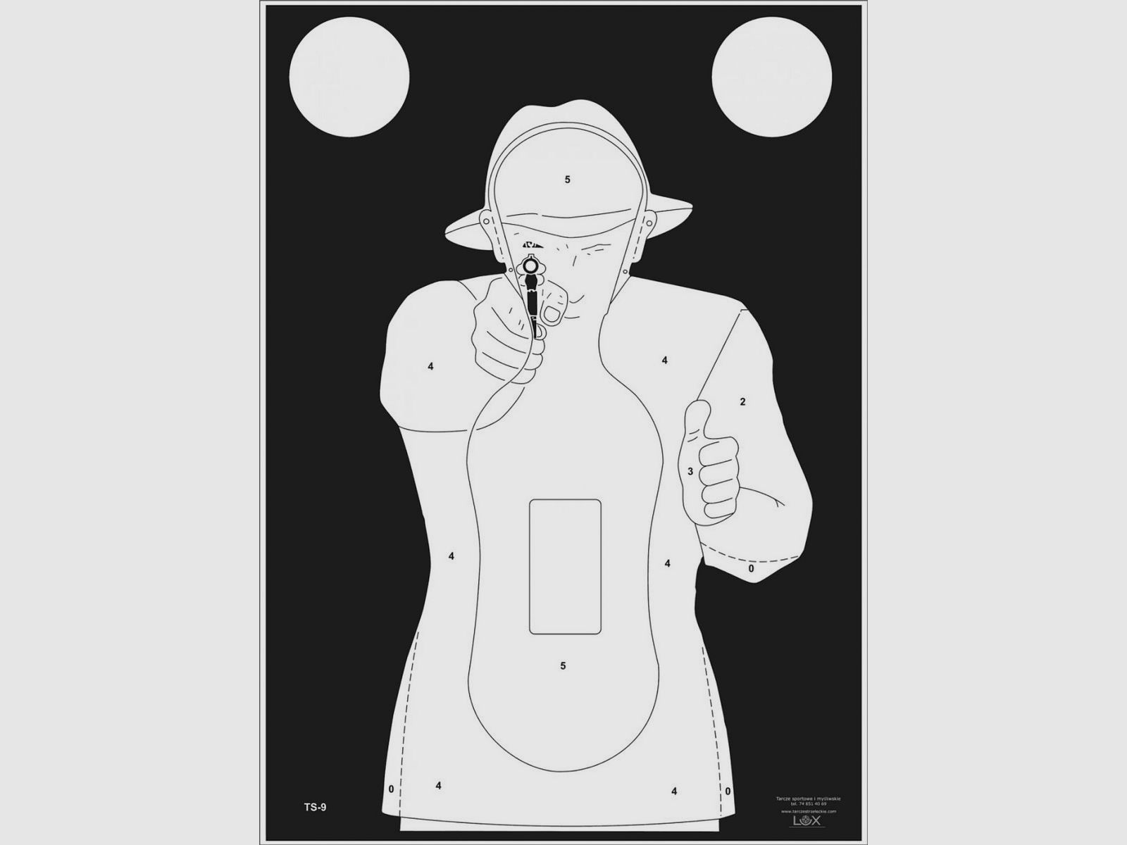 TS-9 shooting target White Frenchman silhouette, image 1 of 2