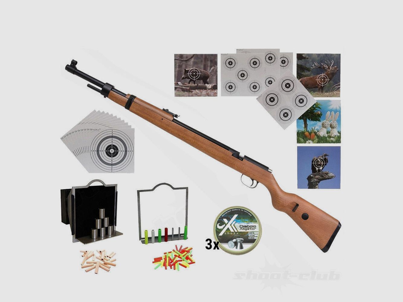 Diana Mauser K98 PCP Pressluftgewehr 4,5mm - Super-Target Set
