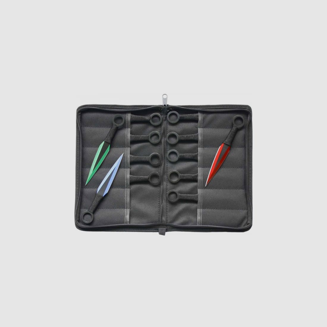 Zombie Wurfmesser Set mit farbigen Klingenspitzen