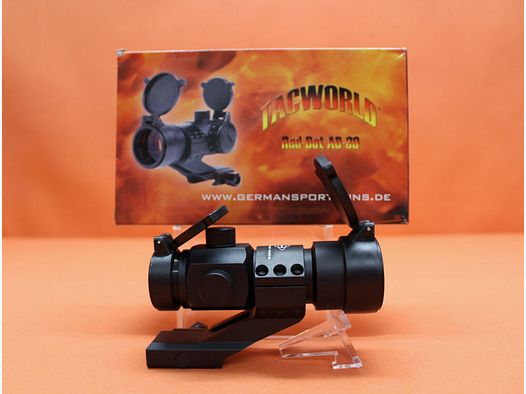 GSG German Sport Guns Tacworld Red Dot AD-30 visor de punto iluminado incl. montaje de anillo para perfil Weaver/Picatinny, tapas abatibles
