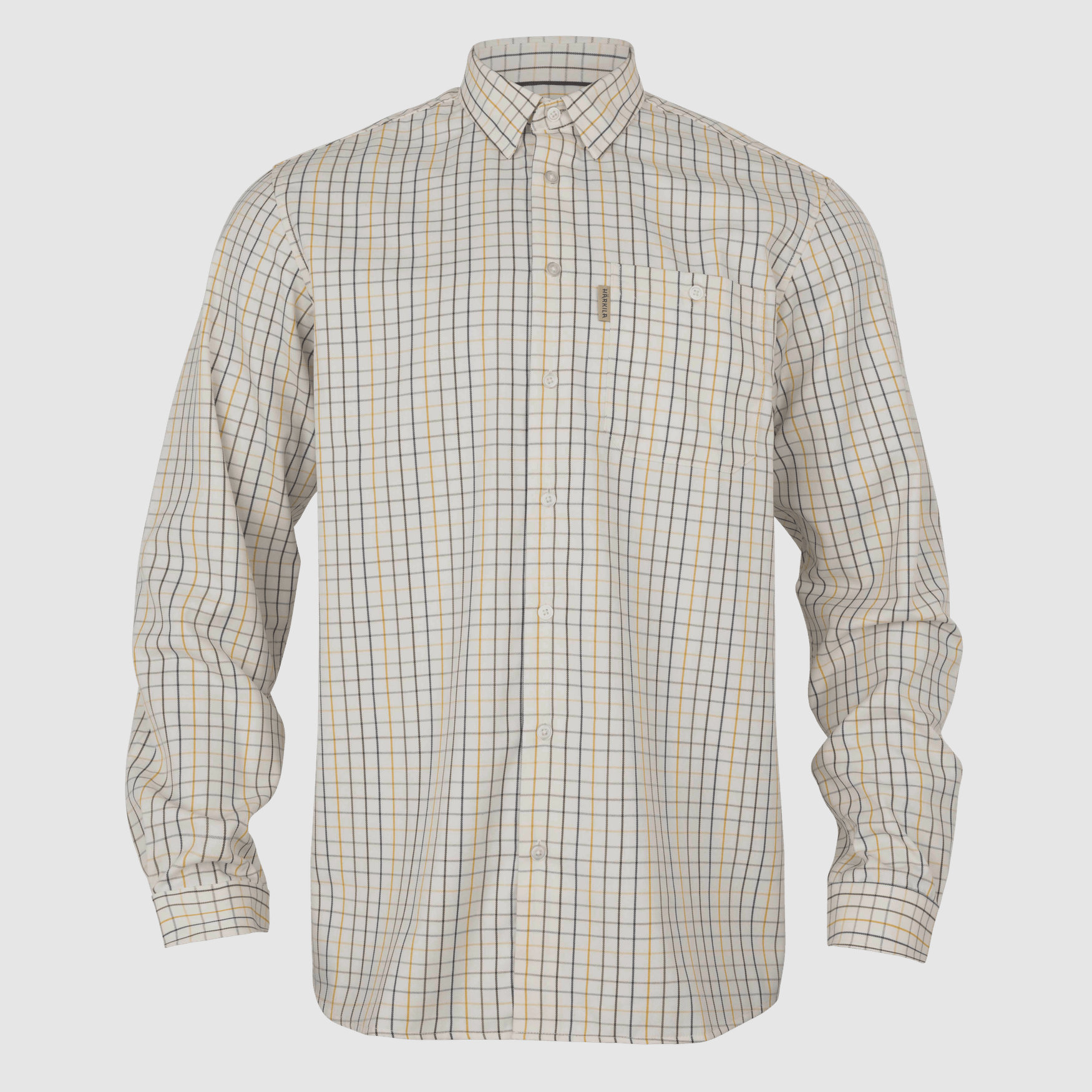 Härkila Haywood L/S Wool Blend Shirt Men Arrowwood Yellow Check L
