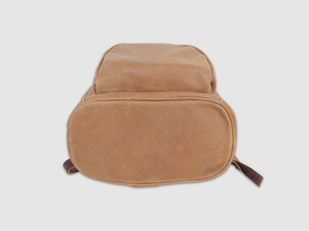 Leather backpack 1 pocket - dark brown, image 4 of 7