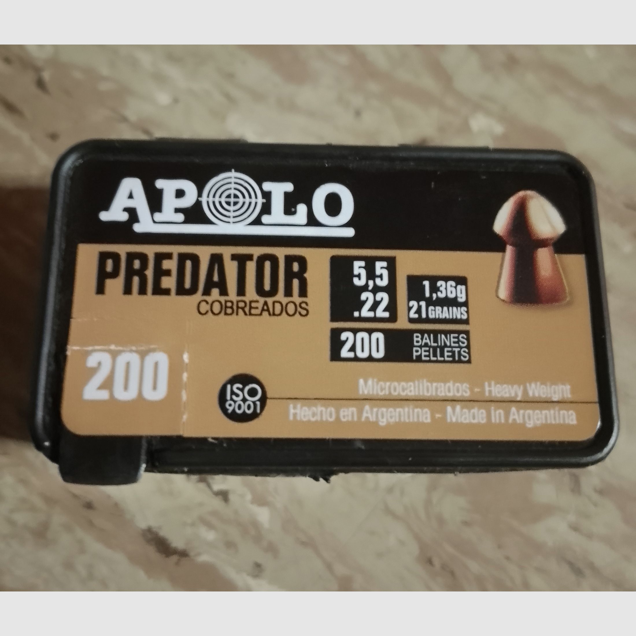 Neue Diabolos 5,5mm verkupfert Predator Apolo Cal .22 1,36g grains 21