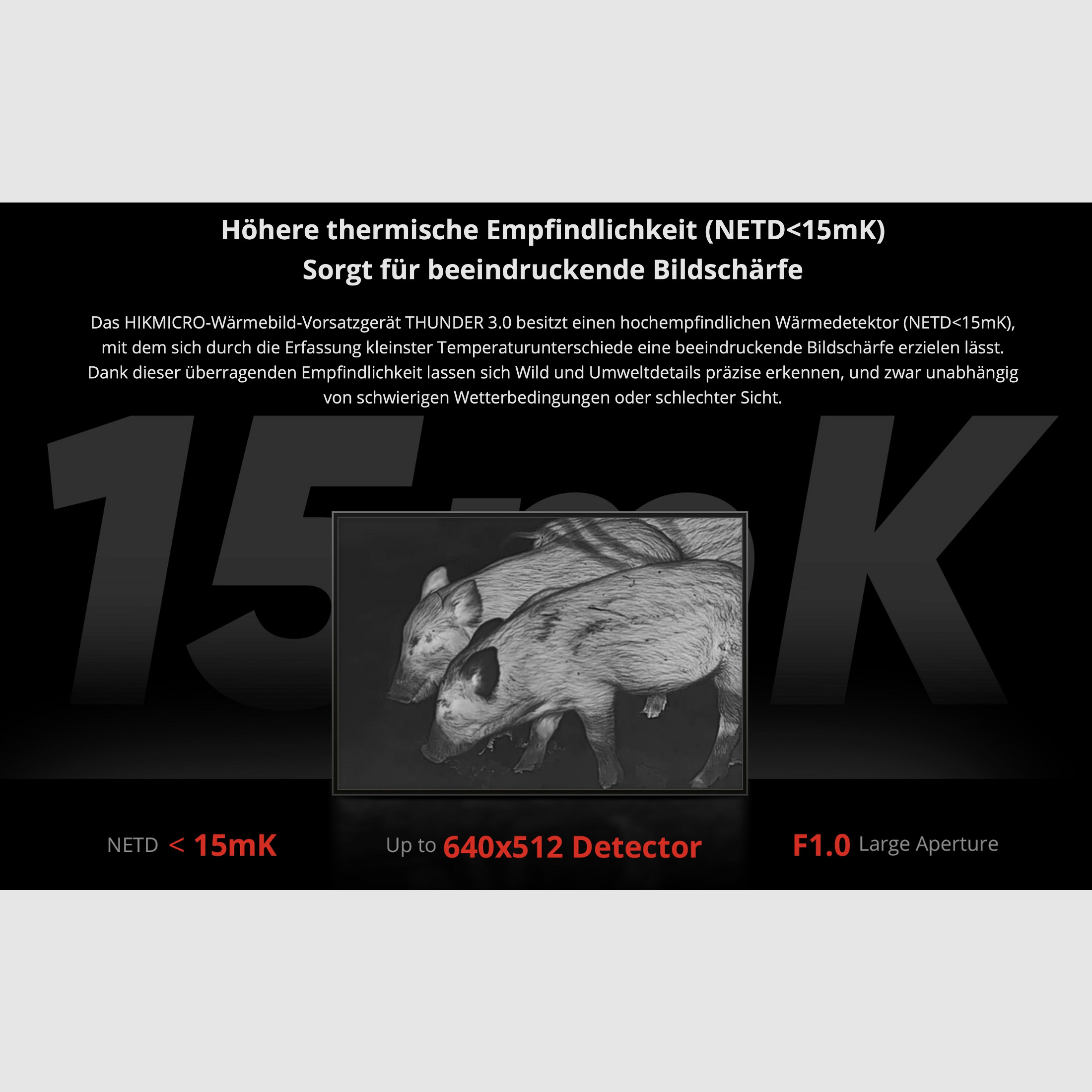 Hikmicro 50-2-128 Clip-On Thunder TQ35C 3.0 Wärmebildvorsatzgerät 640 x 512 12µm < 15 mK