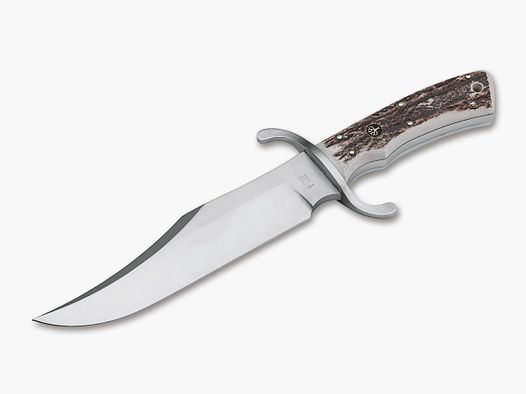 Bowie N690 Hirschhorn mit hochwertiger Western-Lederscheide
