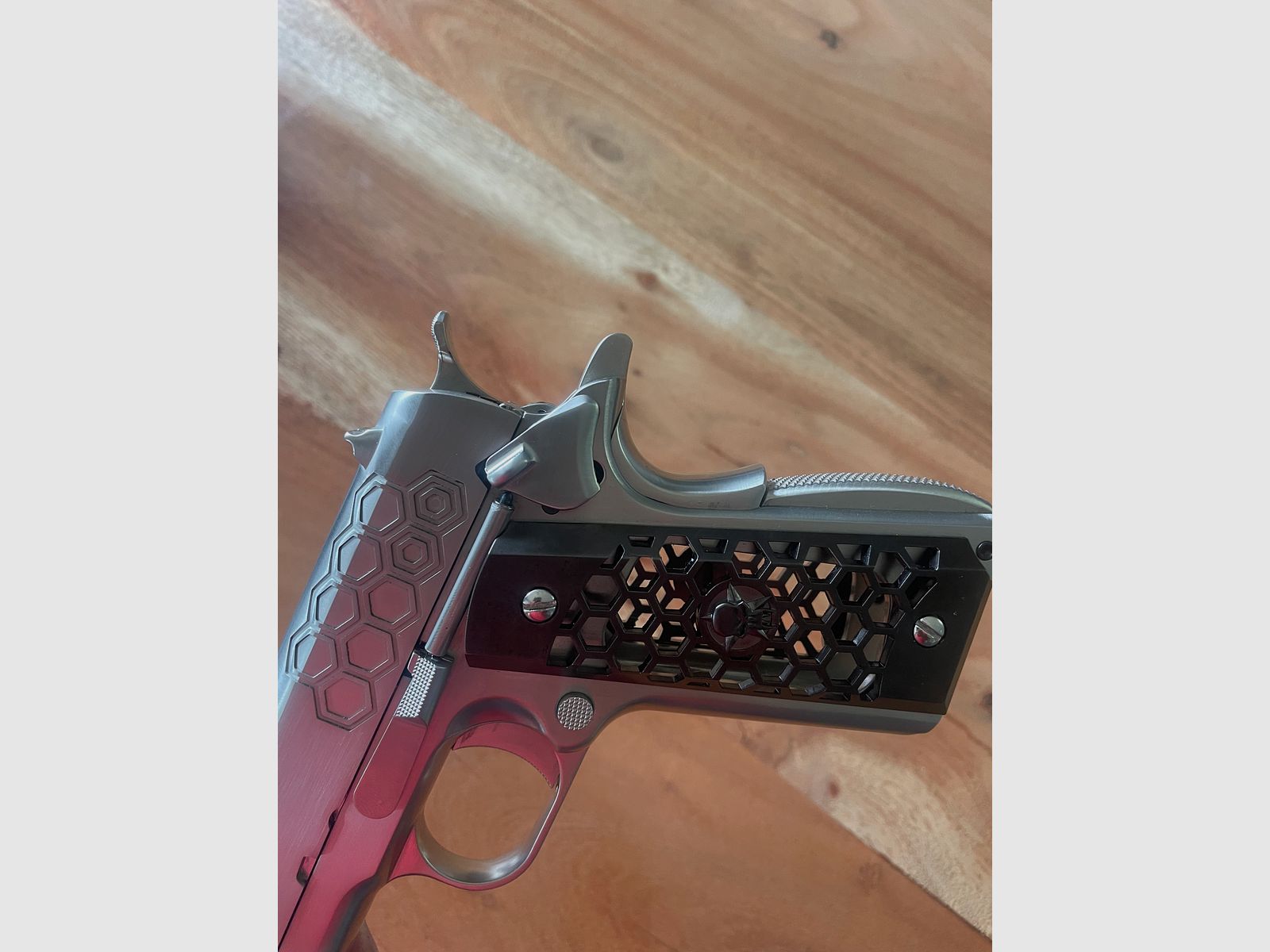 WE M1911 Hex Cut - GBB 6 mm, argent (pistolet AirSoft)