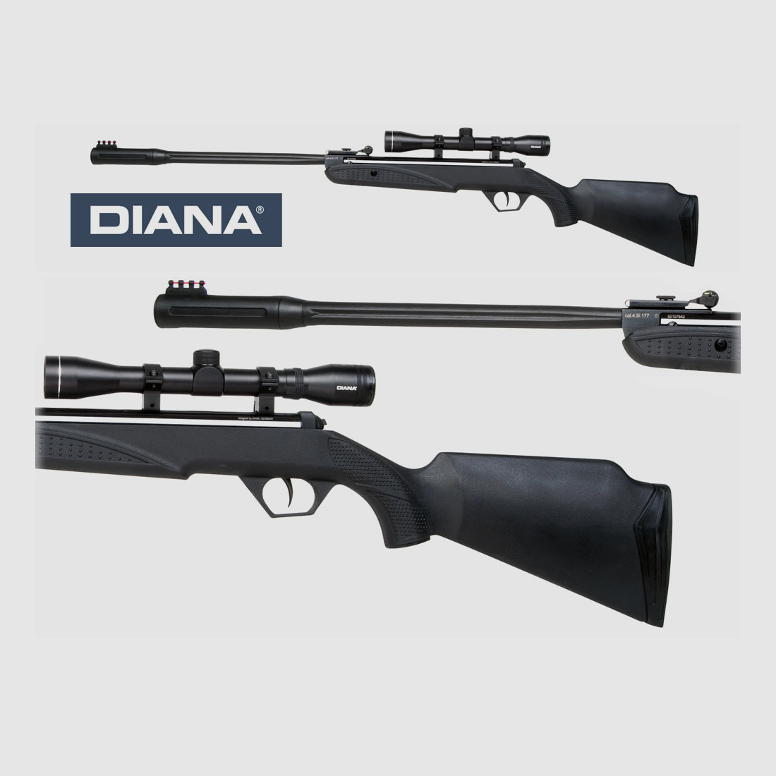 Kipplauf Luftgewehr Diana twenty-one FBB Fluted Bull Barrel TRUGLO Fiberoptik inklusive Zielfernrohr 4x32 Kaliber 4,5 mm (P18)