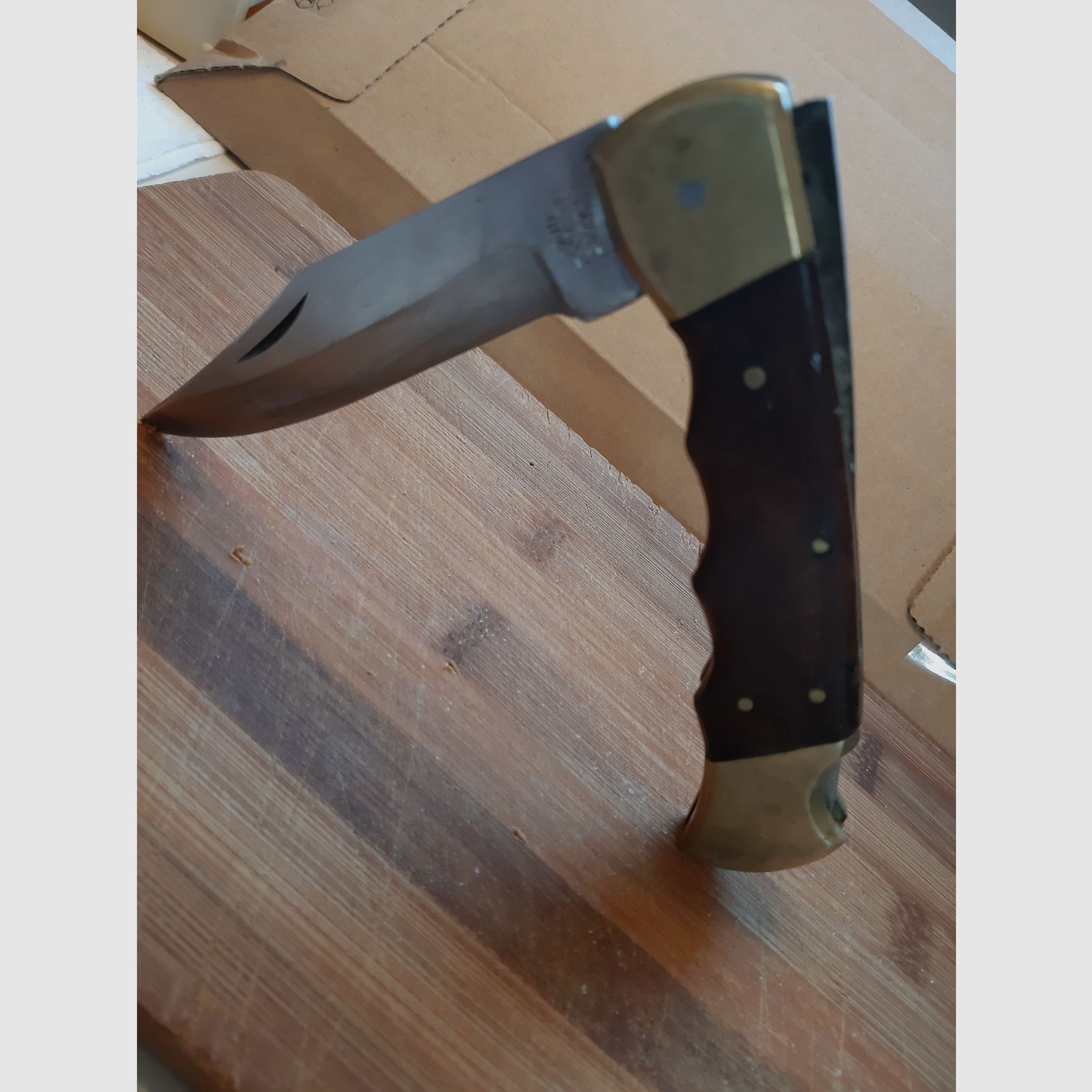 40 ans jeune Herberts JAGDMESSER couteau pliant - CJH 207713 Mécanique TOP + 1, affûtage 4-, Optique (sale)