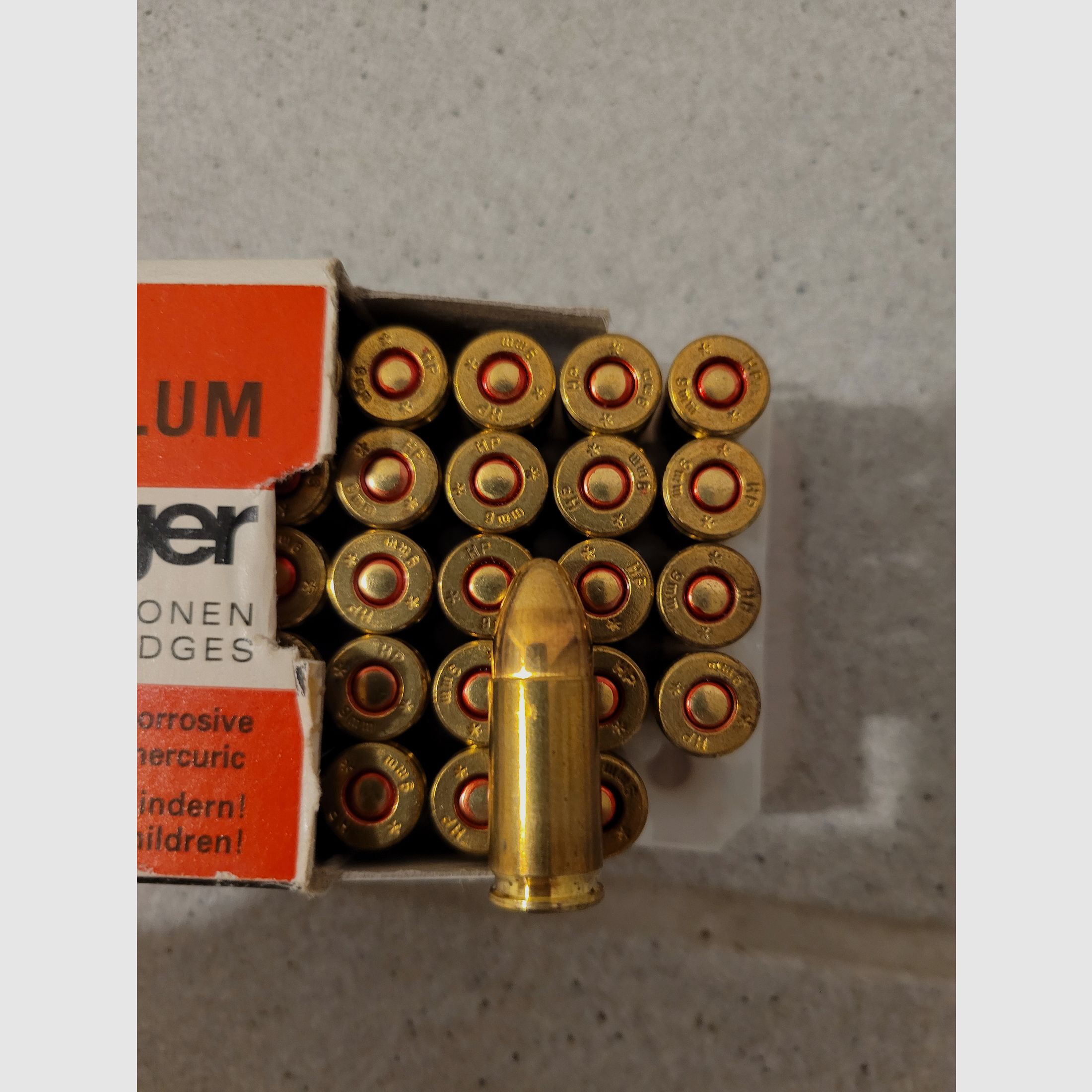 50 Schuss VM FMJ 9x19mm 9mm Luger Parabellum von Hirtenberg