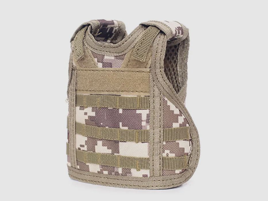 Mini Schutzweste für Bierflasche / Weinflasche / Thermosflasche - Digital-Desert