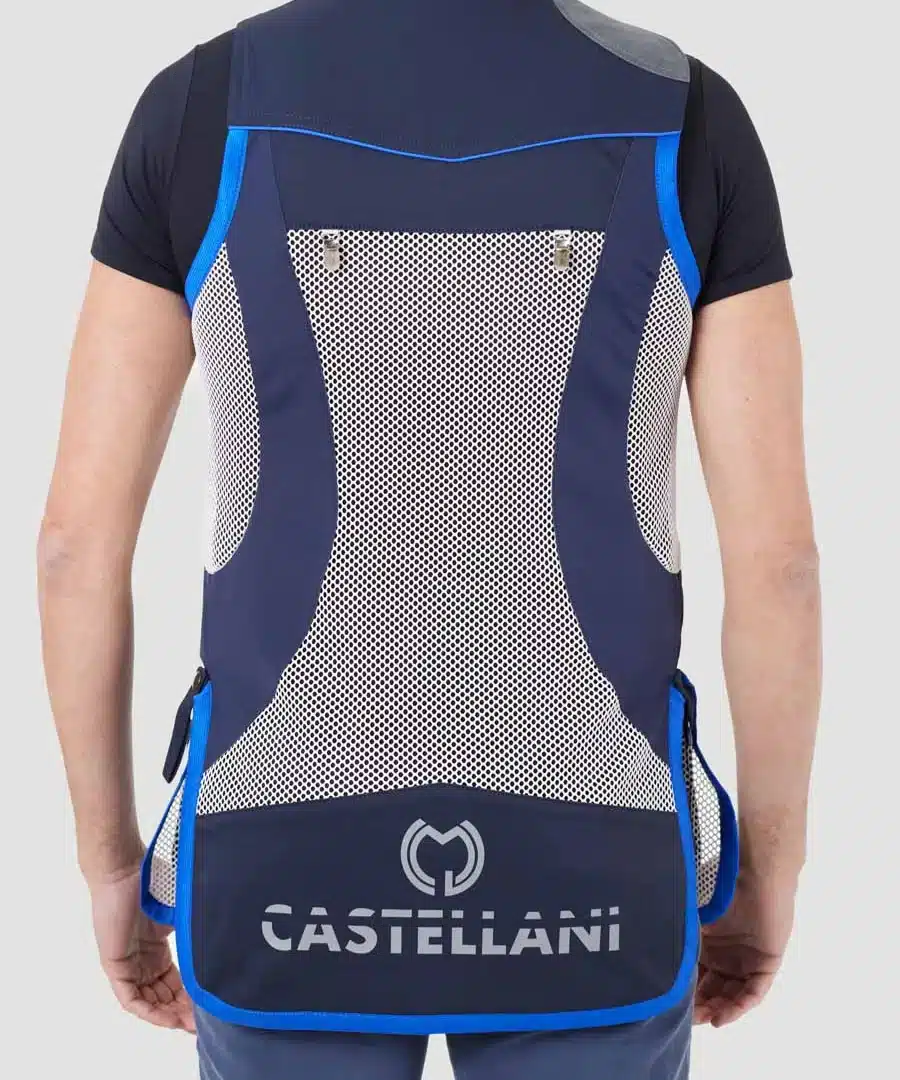 Castellani Rio Evolution chaleco de skeet blanco / azul marino, imagen 2 de 2