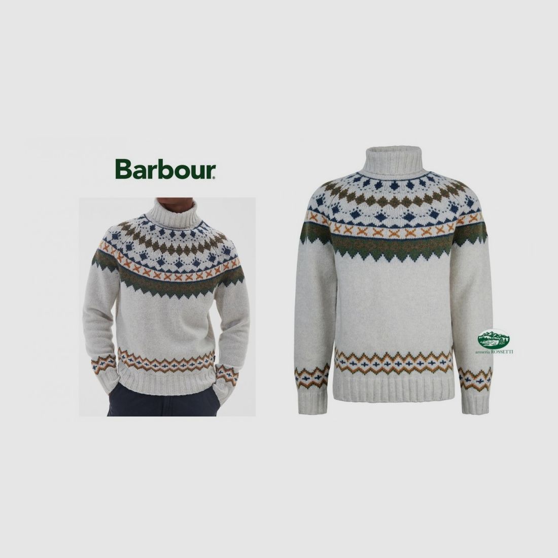 BARBOUR Pullover Roose Rollkragen beige