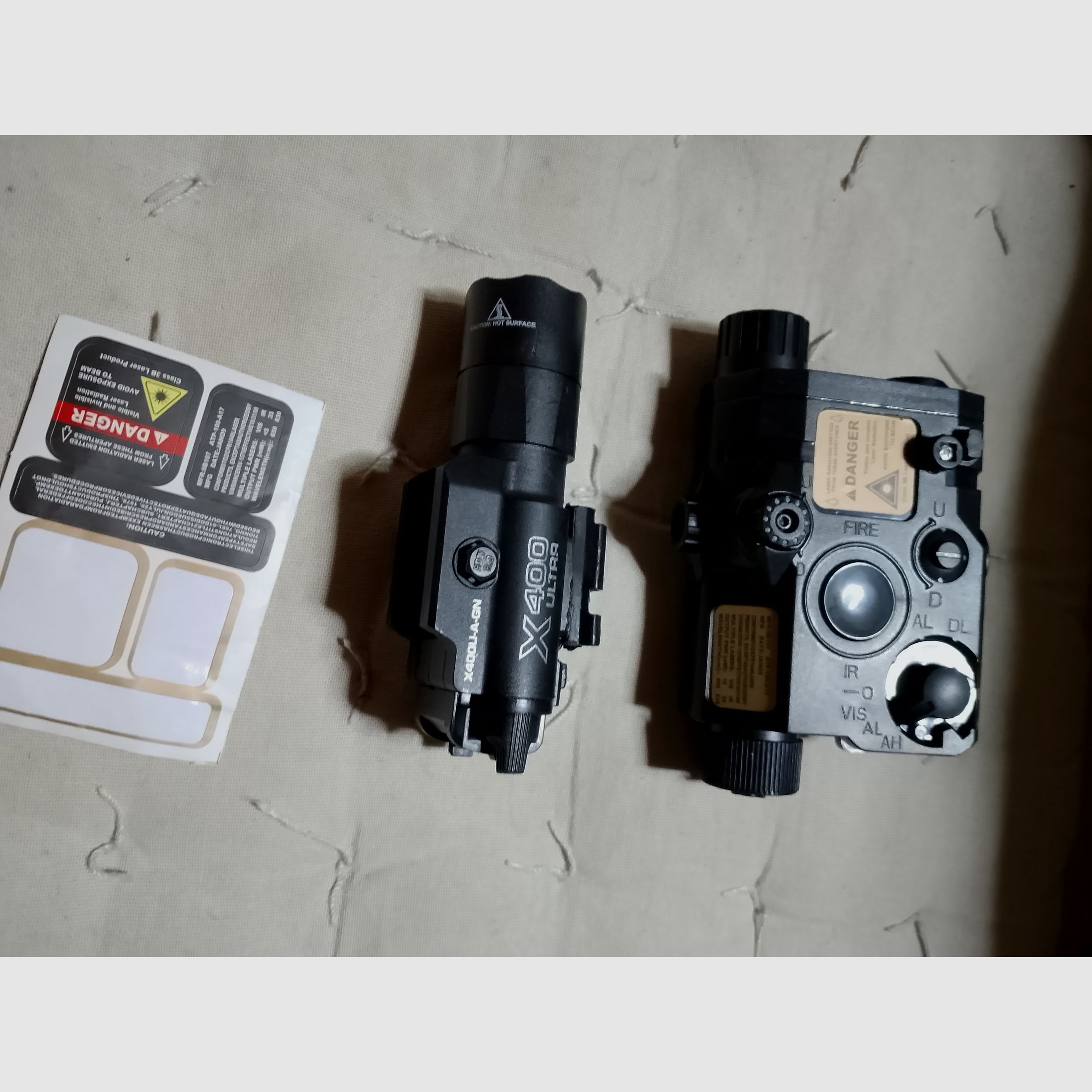 1x laser flashlight combo + one lamp Picatinny universal airsoft softair paintball weapon rifle red dot green light Mg