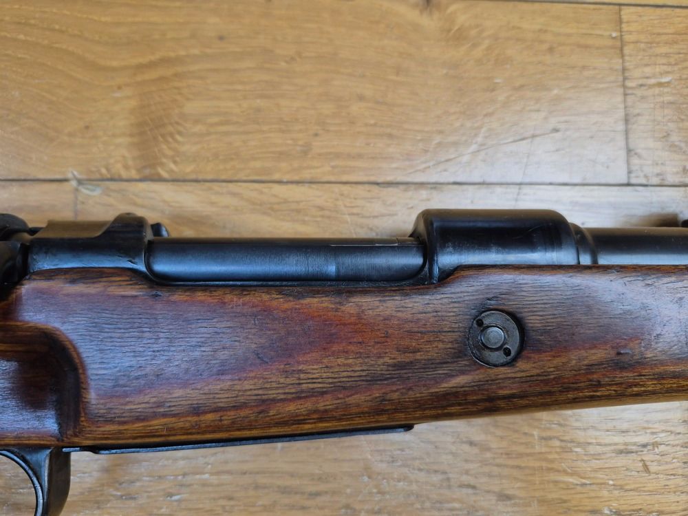 Selten und sehr schön K98 – Seltene Herstellung Mauser Kriegsmodell Besatzung Frankreich Oberndorf für Indochina – Seltenes Code SVW MB – Original Brünierung – Mono-Seriennummer – TBE ++, Bild 35 von 40